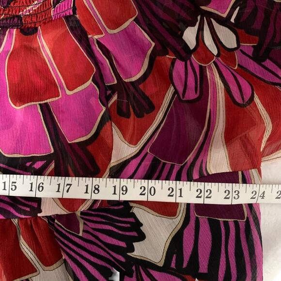 Lane Bryant Blouse Women's Size 22/24 Purple Semi-Sheer Lined Colorful Fairy - Picture 4 of 5